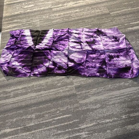 Original design, silky curved V neckline dolman maxi dress/gown. Purple tie dye. - Picture 7 of 9